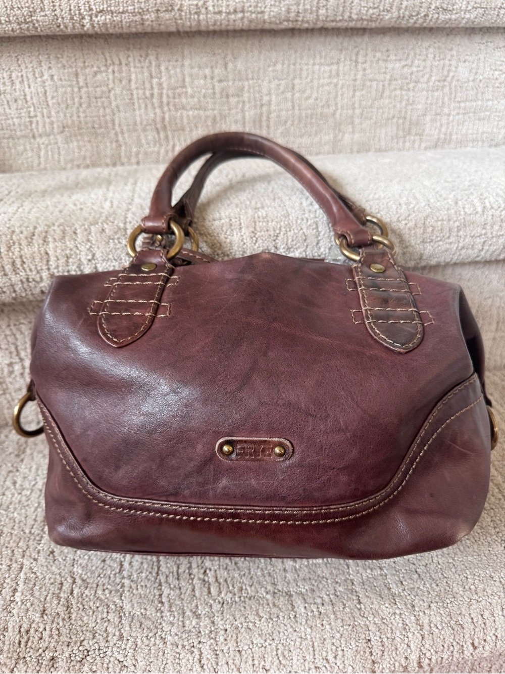 Frye Melissa Burgundy Leather Satchel Bag